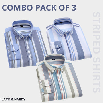 Premium Imported 100% High Quality Striped Shirt | Full/Half Sleeve | With Pocket | (FS-119)