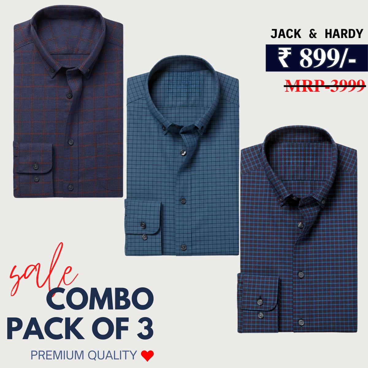 Office Essentials: 3-Pack Premium Cotton Formal Shirts – Tailored Fit, Full Sleeves & Pockets ( FS-158)