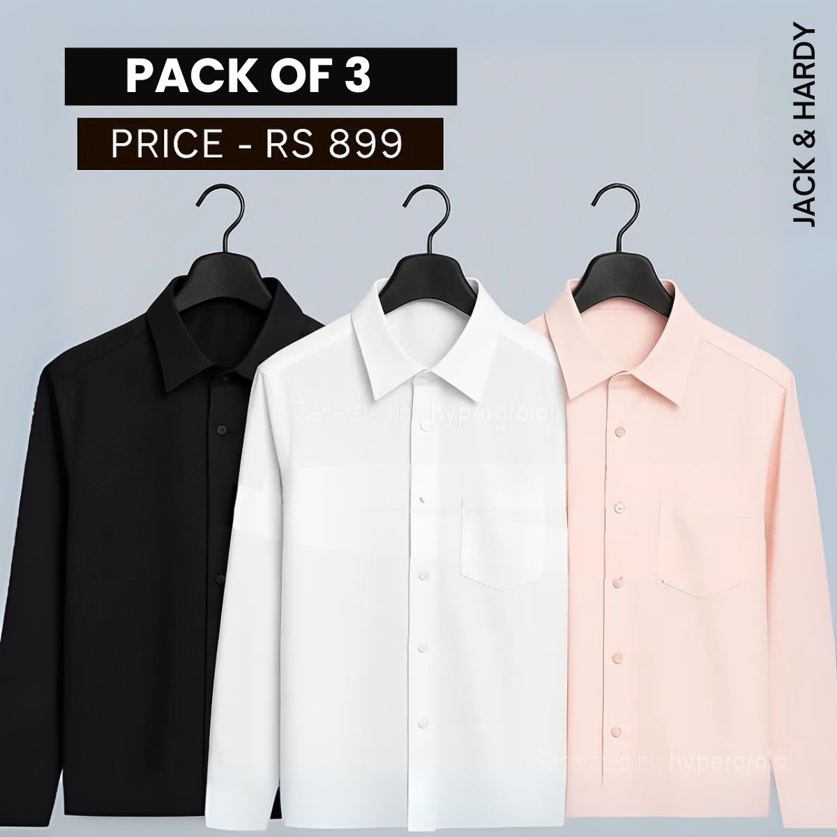 Shirt Happens: 3-Pack Men’s Stylish Formal Shirts – 100% Cotton, Full Sleeves with Pockets (FS-77)