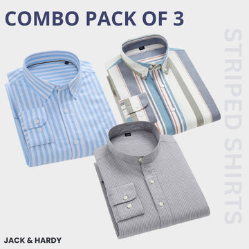 Premium Imported 100% High Quality Striped Shirt | Full/Half Sleeve | With Pocket | (FS-124)