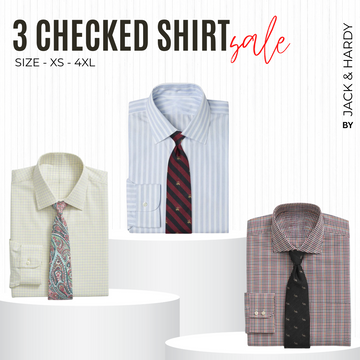 Pack of 3 Check Shirts for Men – Tailored Fit, Full Sleeves & Pockets (CSM-03)