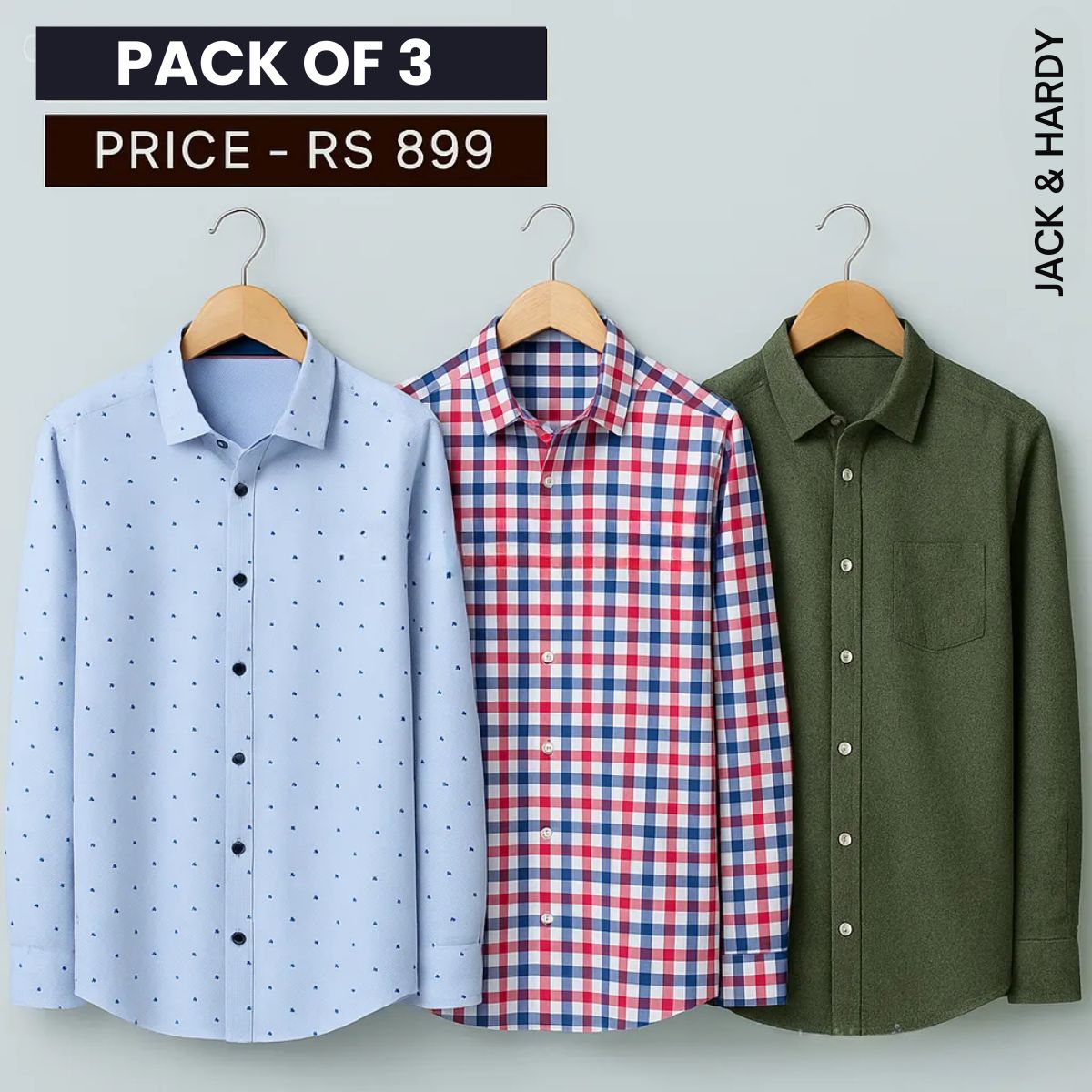 Shirt Happens: 3-Pack Men’s Stylish Formal Shirts – 100% Cotton, Full Sleeves with Pockets (FS-65)
