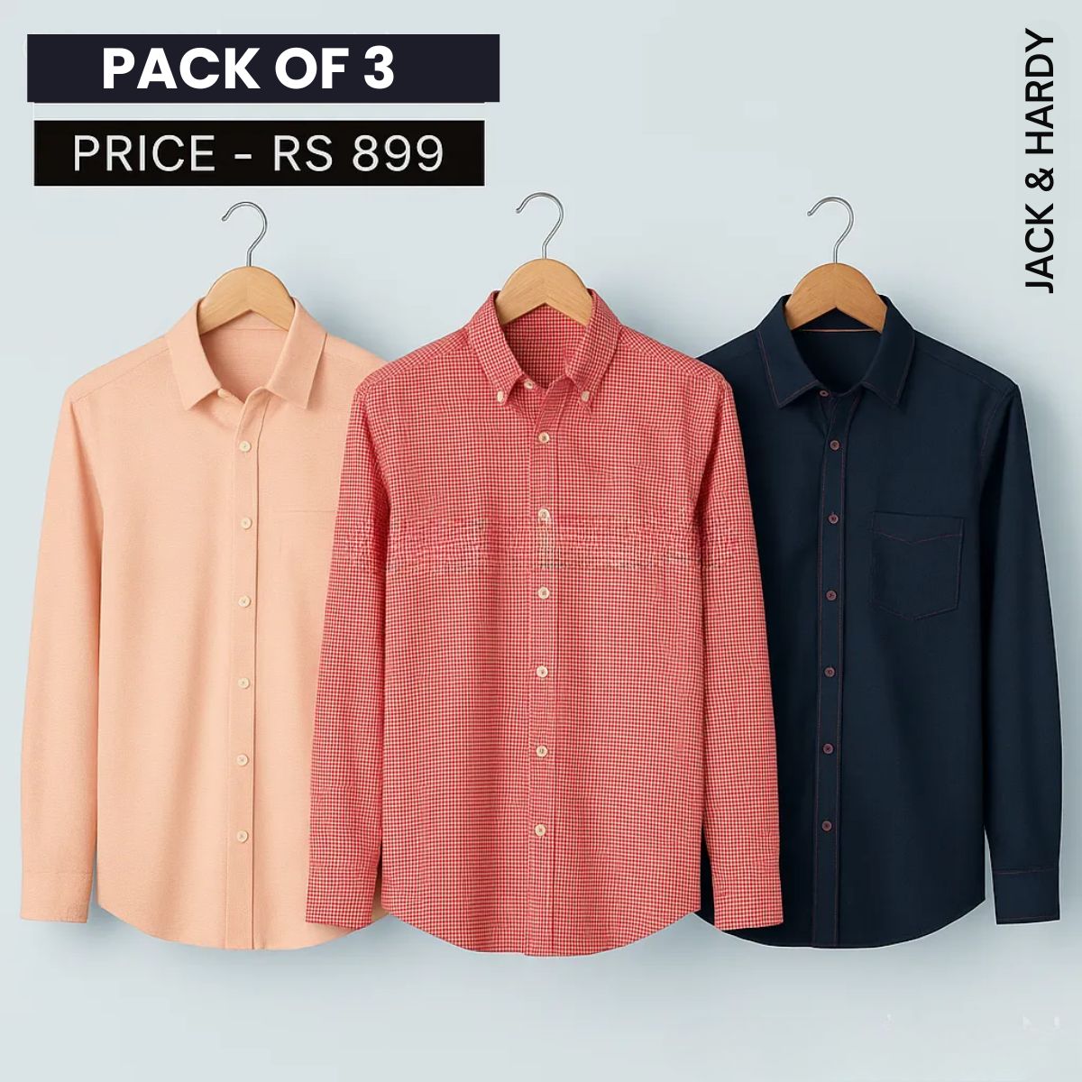 Shirt Happens: 3-Pack Men’s Stylish Formal Shirts – 100% Cotton, Full Sleeves with Pockets (FS-65)
